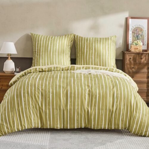 Unyqoos® Koel en Ademend Microvezel Beddengoed Met Stijlvolle Strepen Voor Seizoensgebonden Comfort