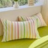 Unyqoos® Omkeerbaar kinderbeddengoed met kleurrijke regenboogstrepen en ritssluiting