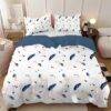 Unyqoos® Stijlvolle beddengoedset met verenpatroon en zachte microvezel voor ultiem comfort
