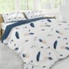 Unyqoos® Stijlvolle beddengoedset met verenpatroon en zachte microvezel voor ultiem comfort