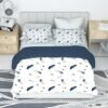 Unyqoos® Stijlvolle beddengoedset met verenpatroon en zachte microvezel voor ultiem comfort