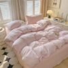 550x550-14308.jpg Unyqoos® Roze geruite kinderbeddengoedset van microvezel met ritssluiting