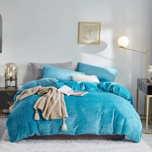 550x550-14325.jpg Unyqoos® Warme en pluizige winter beddengoedset met ritssluiting in zeeblauw