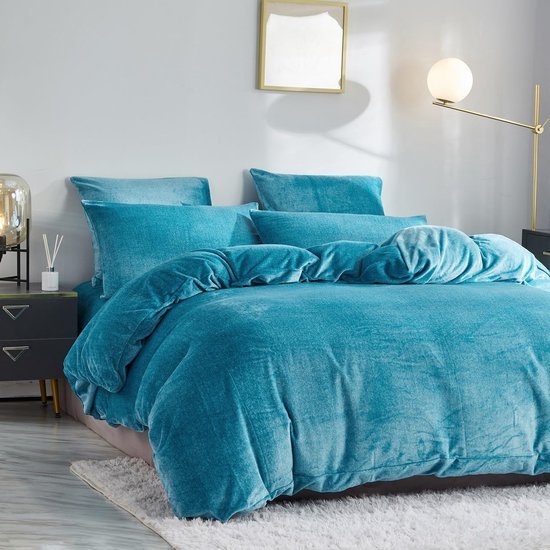 550x550-14329.jpg Unyqoos® Warme en pluizige winter beddengoedset met ritssluiting in zeeblauw