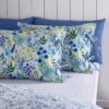 Unyqoos® Elegante tweezijdige bloemen beddengoedset voor eenpersoonsbed in blauw