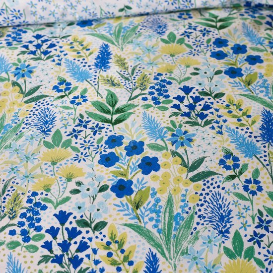 Unyqoos® Elegante tweezijdige bloemen beddengoedset voor eenpersoonsbed in blauw
