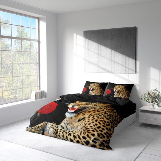 550x550-14385.jpg Unyqoos® Omkeerbaar 3D Dekbedovertrekset met Cheetah Print en Kussensloop
