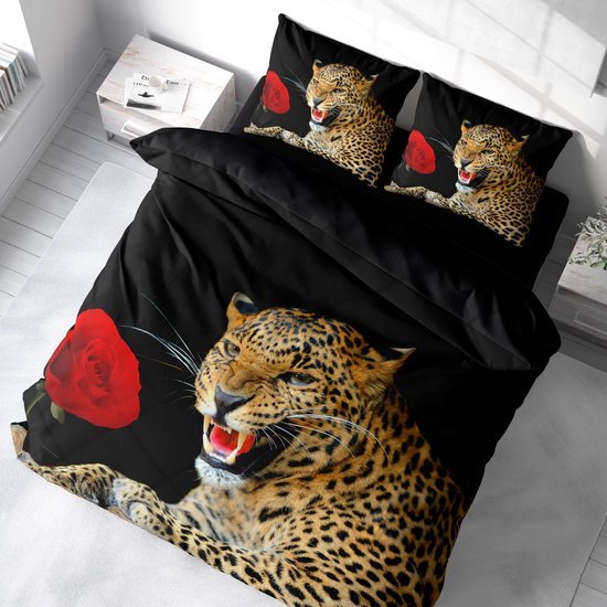550x550-14388.jpg Unyqoos® Omkeerbaar 3D Dekbedovertrekset met Cheetah Print en Kussensloop