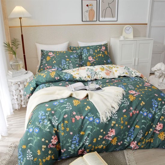 Unyqoos® Omkeerbare beddengoedset met bloemenpatroon voor een stijlvolle slaapkamer