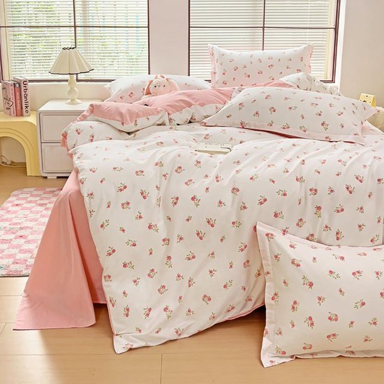 550x550-14399.jpg Unyqoos® Omkeerbare bloemenweide beddengoedset met ritssluiting voor eenpersoonsbed