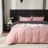 550x550-14405.jpg Unyqoos® Omkeerbare katoenen dekbedovertrekset voor tweepersoonsbed in roze en grijs