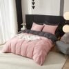 550x550-14406.jpg Unyqoos® Omkeerbare katoenen dekbedovertrekset voor tweepersoonsbed in roze en grijs