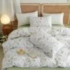 Unyqoos® Elegante bloemenbedekking met kussenslopen en rits in zachte microvezel
