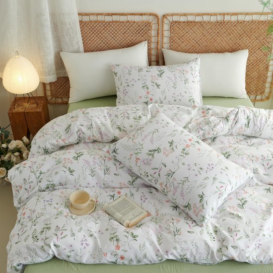 Unyqoos® Elegante bloemenbedekking met kussenslopen en rits in zachte microvezel