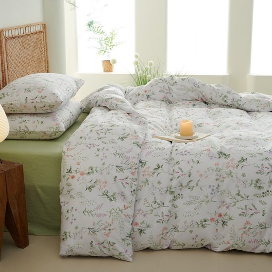 Unyqoos® Elegante bloemenbedekking met kussenslopen en rits in zachte microvezel