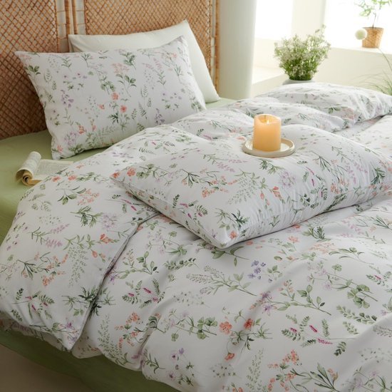 Unyqoos® Elegante bloemenbedekking met kussenslopen en rits in zachte microvezel