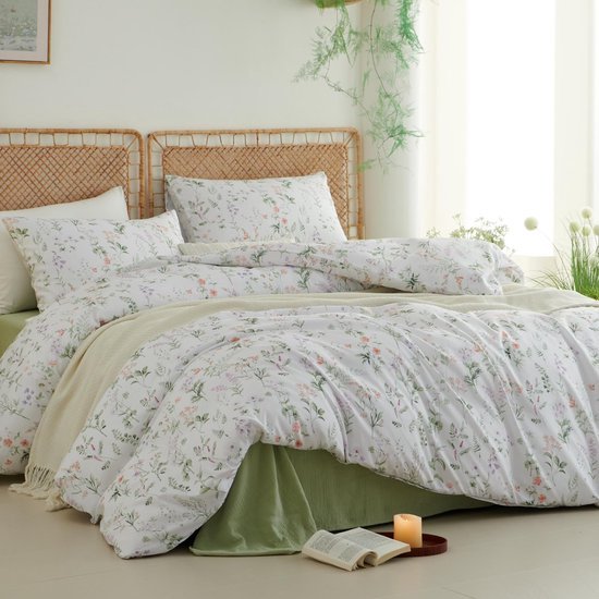 Unyqoos® Elegante bloemenbedekking met kussenslopen en rits in zachte microvezel