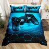 Unyqoos® Speelse Dekbedovertrekset voor Kinderen en Tieners met Gamepad Ontwerp, Inclusief Kussensloop