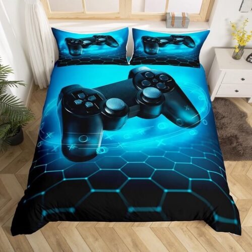 550x550-14426.jpg Unyqoos® Speelse Dekbedovertrekset voor Kinderen en Tieners met Gamepad Ontwerp, Inclusief Kussensloop