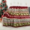 Unyqoos® Warme en Pluizige Sherpadeken met Kerstpatroon voor Huisdecoratie