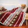 Unyqoos® Warme en Pluizige Sherpadeken met Kerstpatroon voor Huisdecoratie