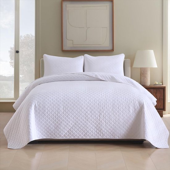 Unyqoos® Zacht en Elegant Bedsprei Set voor Elke Slaapkamer, 3-Delig, 220 x 240 cm, Inclusief Kussenslopen