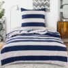 550x550-14516.jpg Unyqoos® Zachte en strijkvrije microvezel beddengoedset in blauw-wit design
