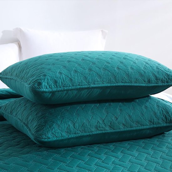 550x550-14549.jpg Unyqoos® Luxueuze Katoenen Sprei Set voor Tweepersoonsbed, Met Zacht Gebreid Patroon en Kussenslopen