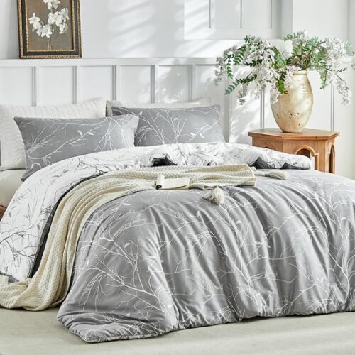 Unyqoos® Comfortabel Beddengoed met Bloemenpatroon en Ritssluiting in Microvezel