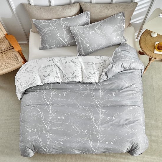 Unyqoos® Comfortabel Beddengoed met Bloemenpatroon en Ritssluiting in Microvezel