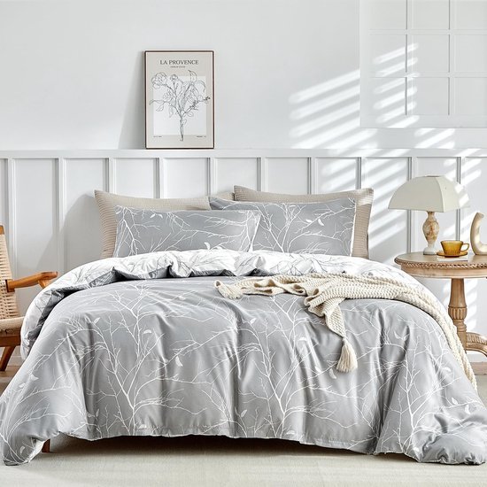 Unyqoos® Comfortabel Beddengoed met Bloemenpatroon en Ritssluiting in Microvezel