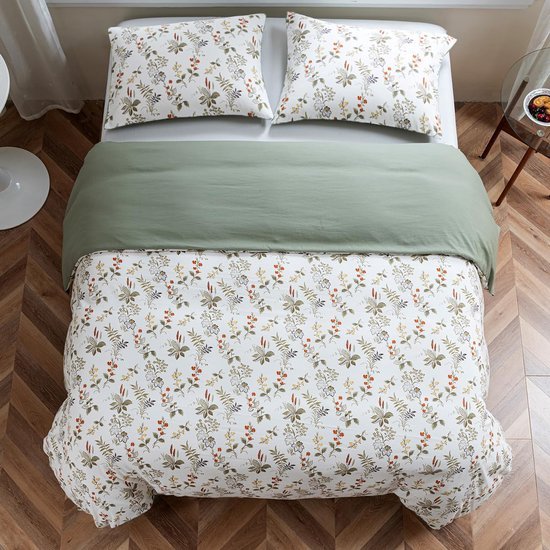 550x550-14587.jpg Unyqoos® Zacht en ademend dekbedovertrek met botanisch design voor eenpersoonsbed