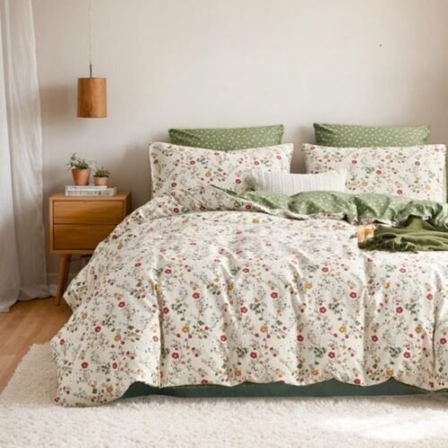 Unyqoos® Comfortabel en Ademend Dekbedovertrek met Bloemenmotief en Kussensloop