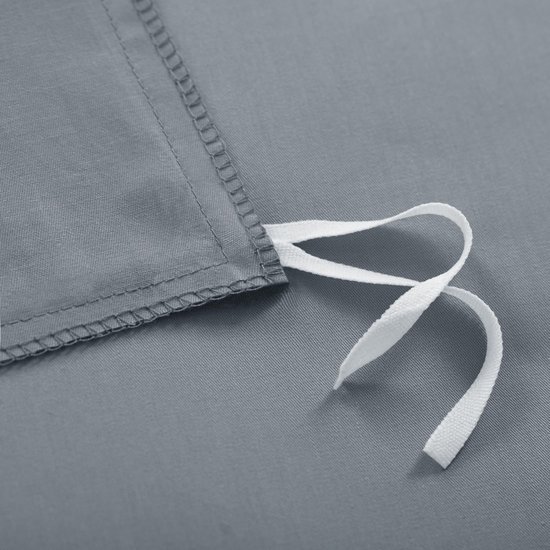 Unyqoos® Ademend katoenen dekbedovertrekset grijs met ritssluiting en kussenslopen