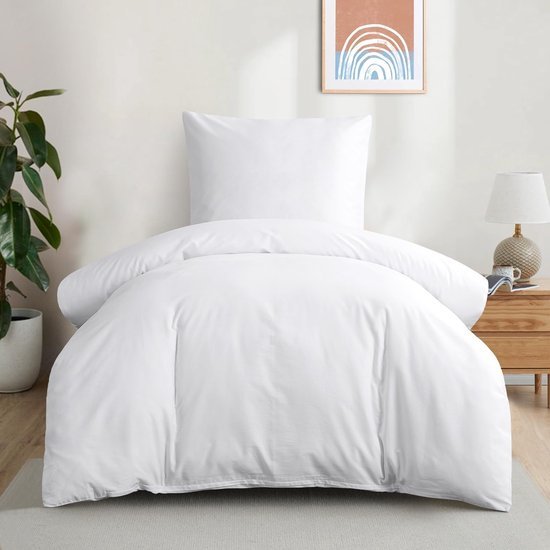 Unyqoos® Ademend katoenen dekbedovertrek en kussensloop met ritssluiting voor comfort