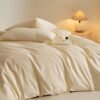 Unyqoos® Beige Crème Katoenen Dekbedovertrekset met Kussensloop voor Comfortabel Slaap