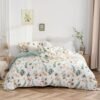 Unyqoos® Comfortabele katoenen beddengoedset met plantenpatroon en ritssluiting