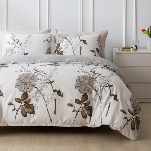 550x550-14743.jpg Unyqoos® Luxueuze tweedelige dekbedovertrekset met botanisch patroon en kussensloop