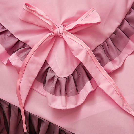 550x550-14750.jpg Unyqoos® Roze meisjesbeddengoed set met ruches en strik voor een romantische sfeer