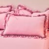 550x550-14756.jpg Unyqoos® Roze meisjesbeddengoed set met ruches en strik voor een romantische sfeer