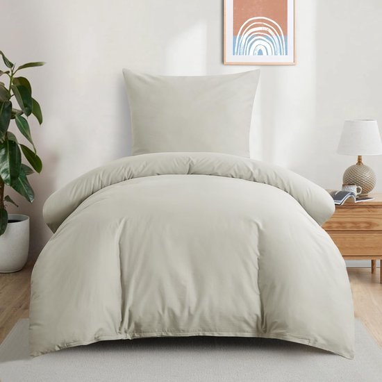 Unyqoos® Ademend katoenen beddengoedset met ritssluiting en kussensloop