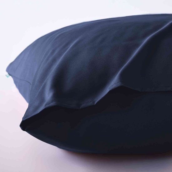 Unyqoos® Donkerblauwe microsatijnen beddengoedset met kussensloop en dekbedovertrek