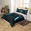 Unyqoos® Speelse Gamer Beddengoedset voor Jongens met Gamepad Controller Design en Geometrisch Honingraatpatroon