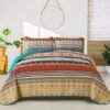Unyqoos® Stijlvolle Tweepersoons Sprei Set met Boho Design en Kussenslopen voor Slaapkamer of Bank