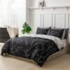 Unyqoos® Luxe driedelige beddengoedset met boomtakpatroon en ritssluiting