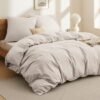 550x550-14847.jpg Unyqoos® Zachte katoenen beddengoedset met dekbedovertrek en kussenslopen in beige