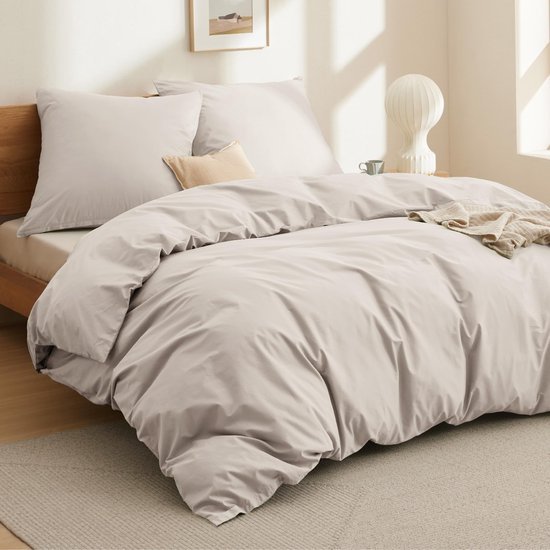 550x550-14847.jpg Unyqoos® Zachte katoenen beddengoedset met dekbedovertrek en kussenslopen in beige