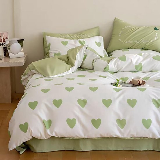 550x550-14849.jpg Unyqoos® Omkeerbaar dekbedovertrek met hartjesmotief en kussensloop voor optimaal slaapcomfort