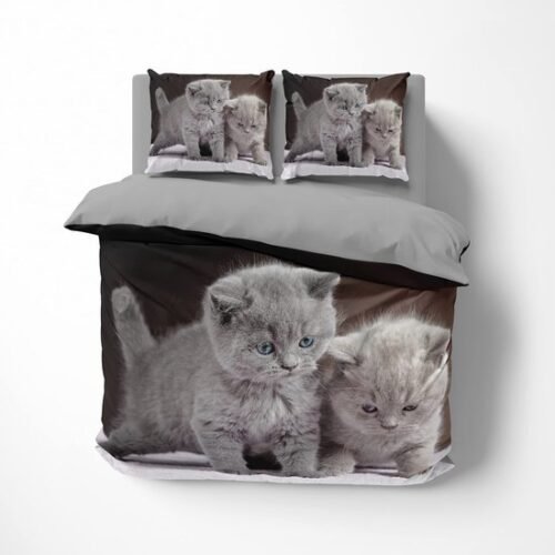 Unyqoos® Betoverende 3D Kitten Beddengoed Set met Dubbelzijdige Patronen en Ritssluiting