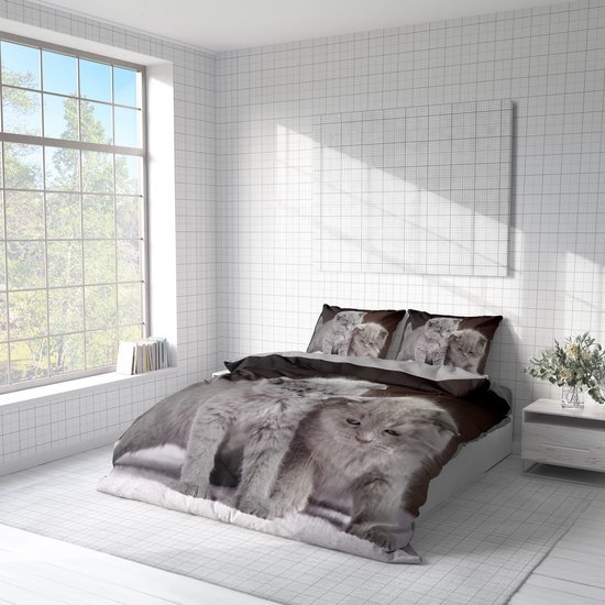 Unyqoos® Betoverende 3D Kitten Beddengoed Set met Dubbelzijdige Patronen en Ritssluiting